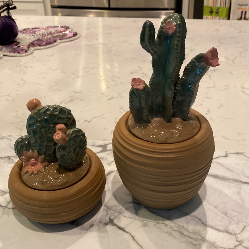 2 Fitz & Floyd Cactus Jars